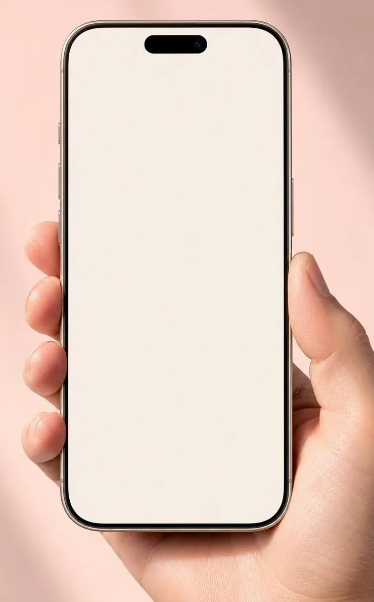 A hand holding a modern smartphone showing a saved voicemail from Dad, with the message “This phone is no longer in service.”